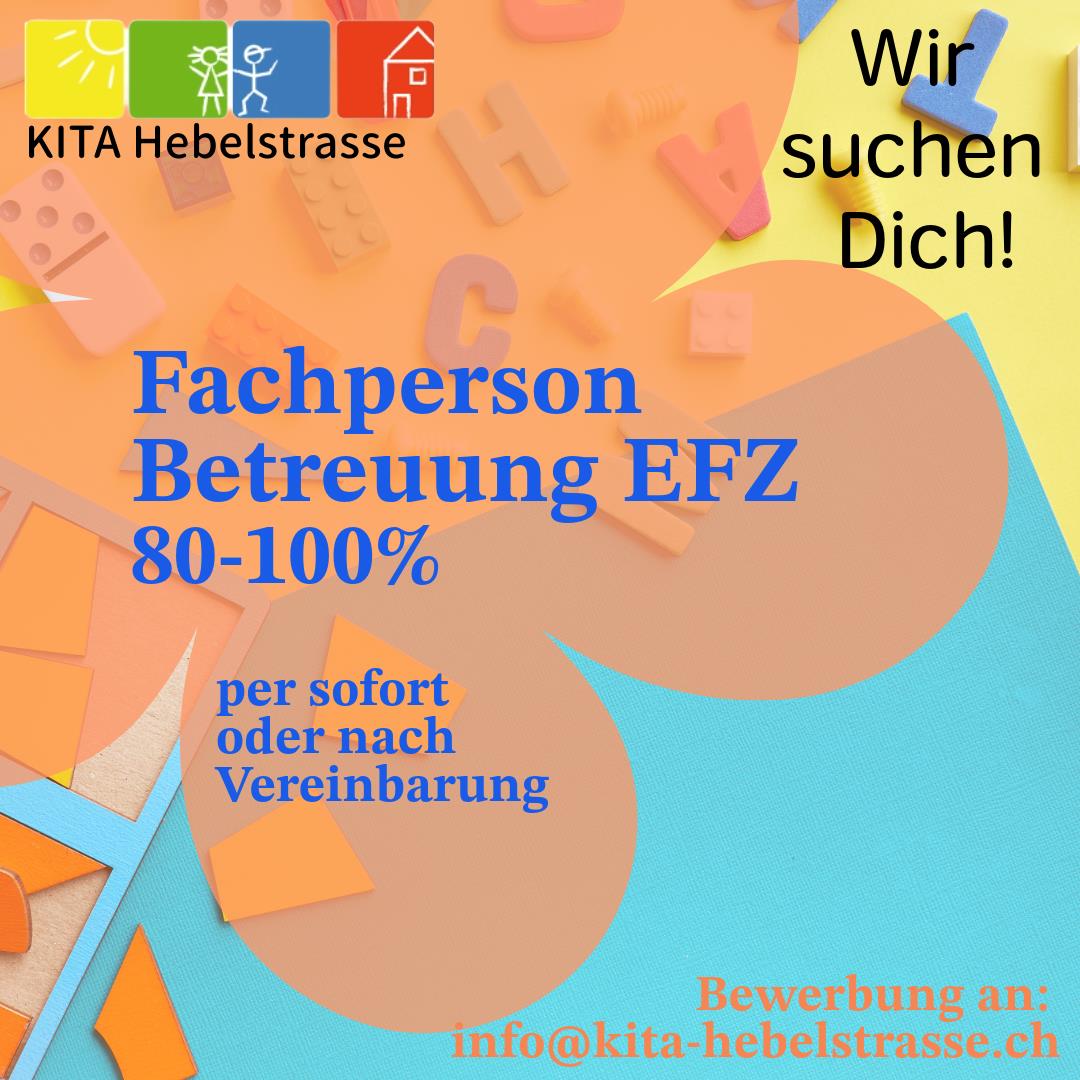 FaBe MiterzieherIn als Schwangerschaftsvertretung 80-100%, Stadt Basel