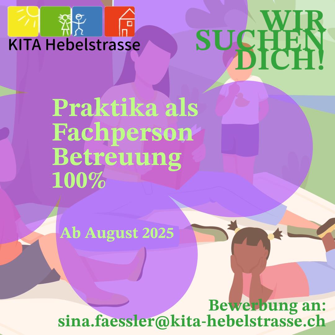 Praktika mit Anschlusslehre FaBe Kind EFZ, Aug. 2025, Stadt Basel (St. Johann)