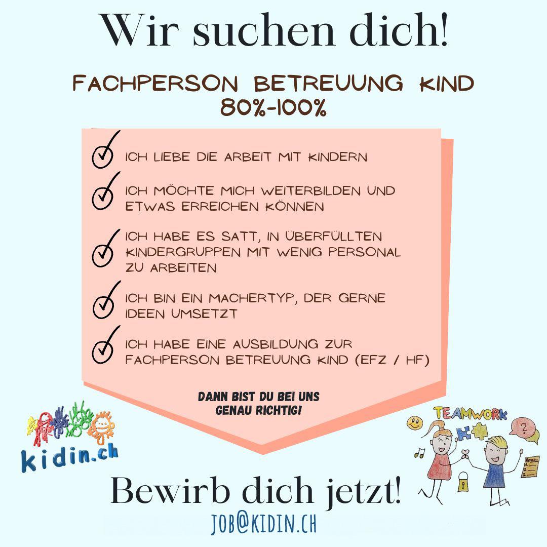 FaBe Kind Gruppenleitung (Montessori), 80-100%, Riedikon ZH